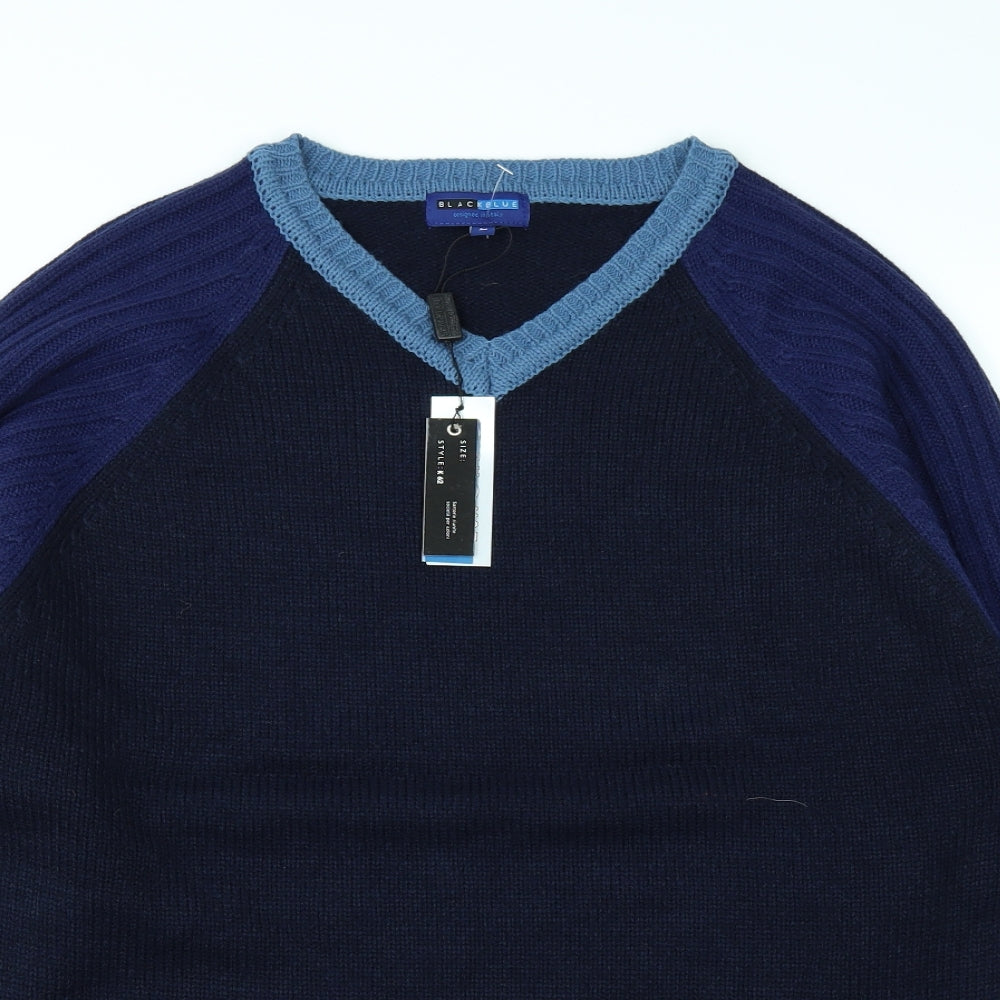 Black Blue Mens Blue   Pullover Jumper Size L