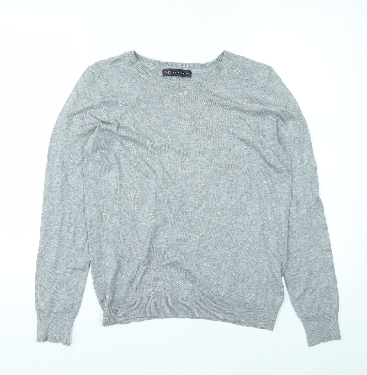 Marks and Spencer Womens Grey   Basic T-Shirt Size 12