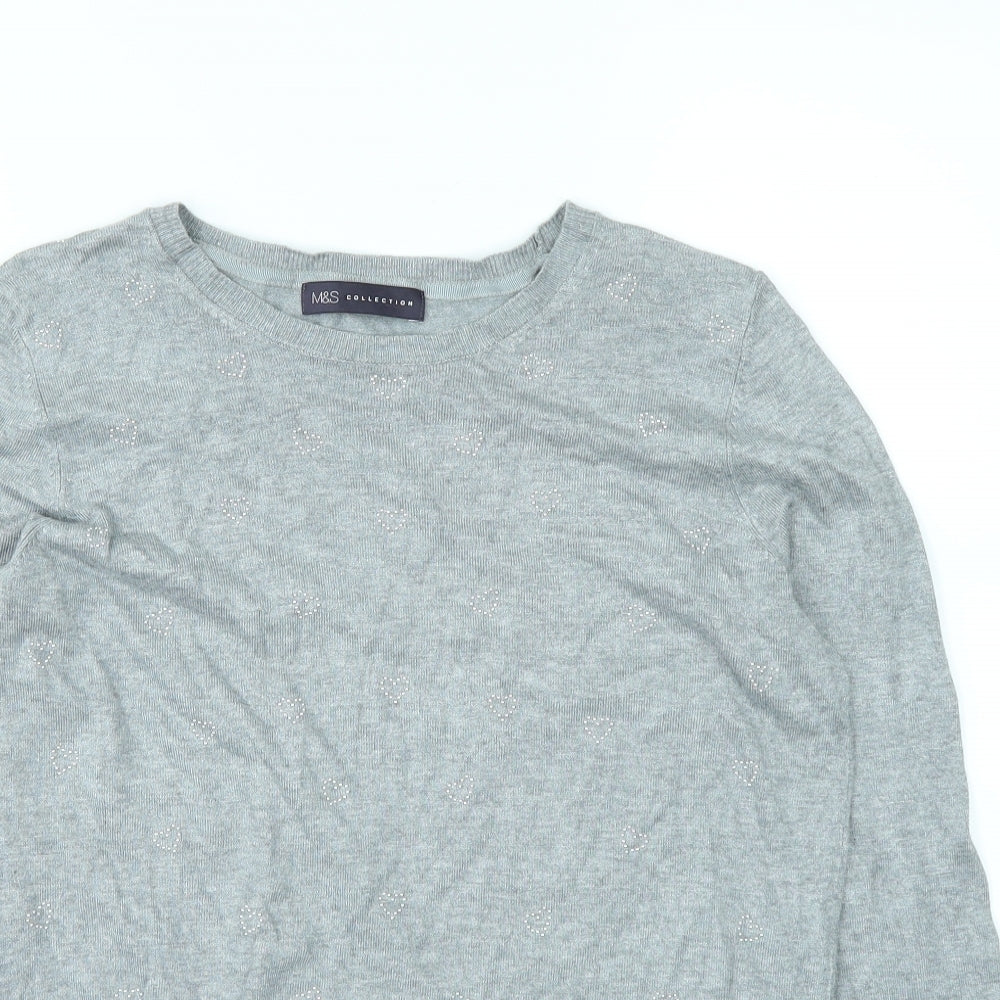 Marks and Spencer Womens Grey   Basic T-Shirt Size 12