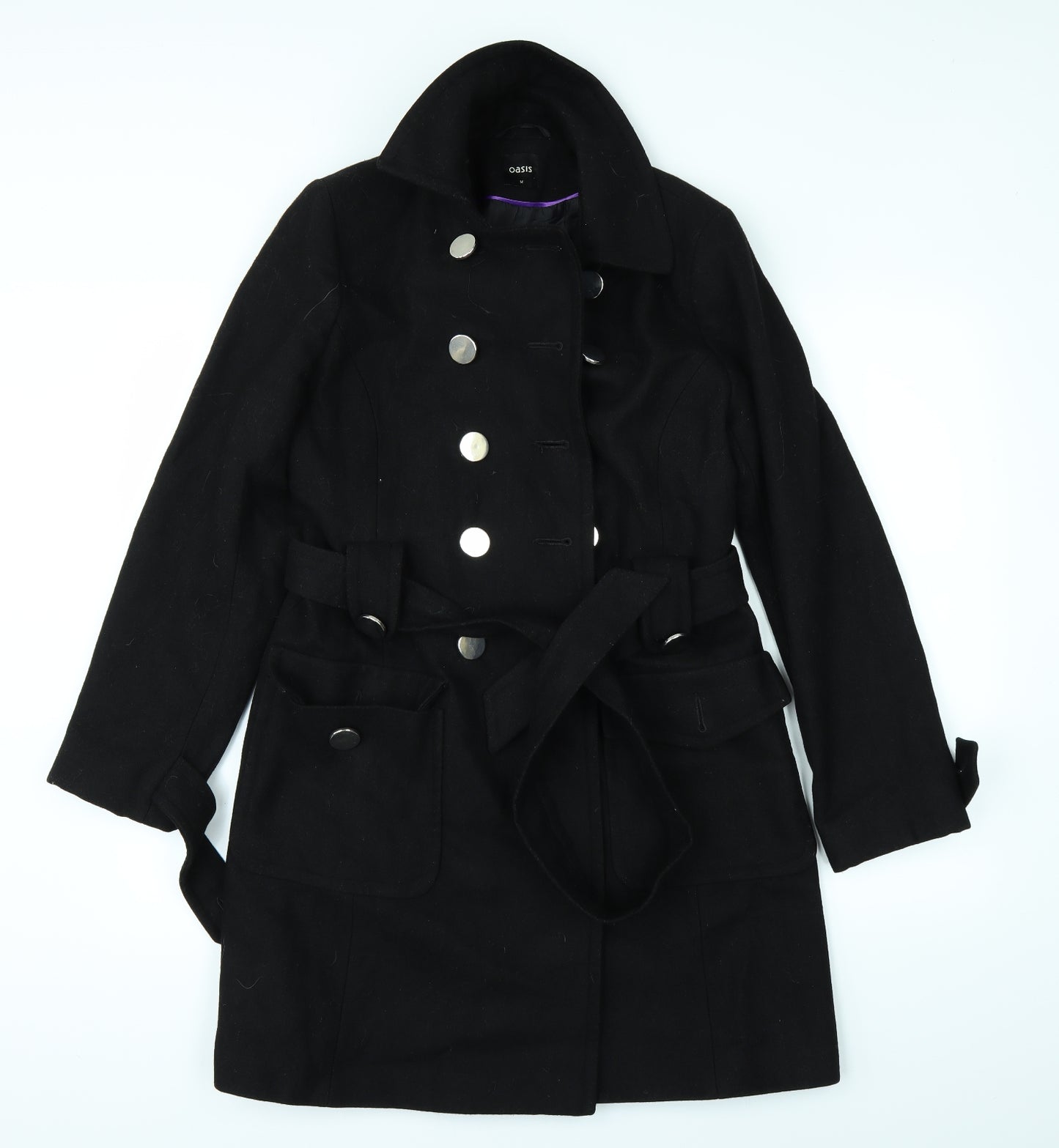 Oasis Womens Black   Overcoat Coat Size 10