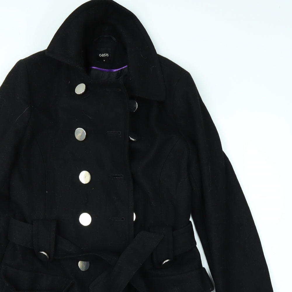 Oasis Womens Black   Overcoat Coat Size 10