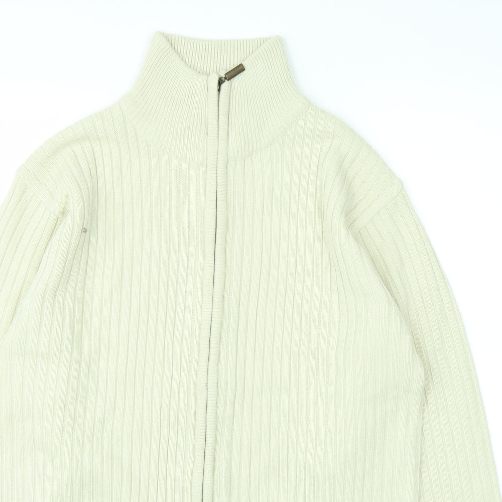 South Bay Womens White   Full Zip Jumper Size S