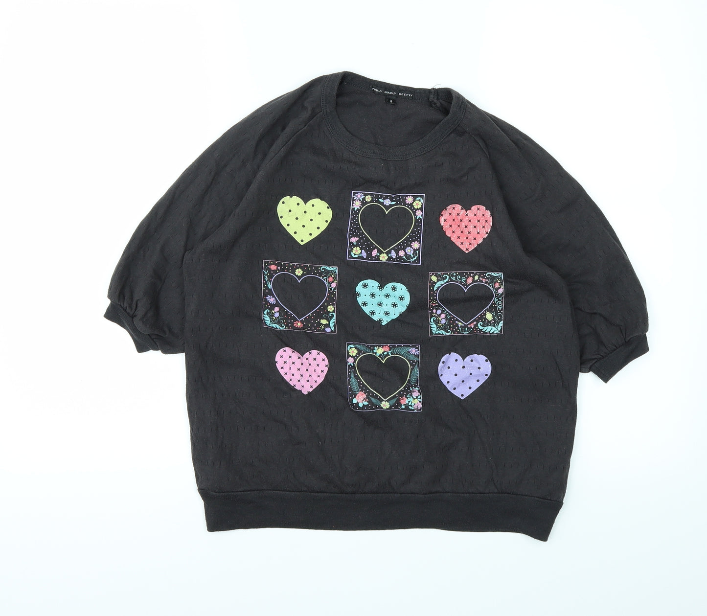 Truly Madly Deeply Womens Black   Basic T-Shirt Size S