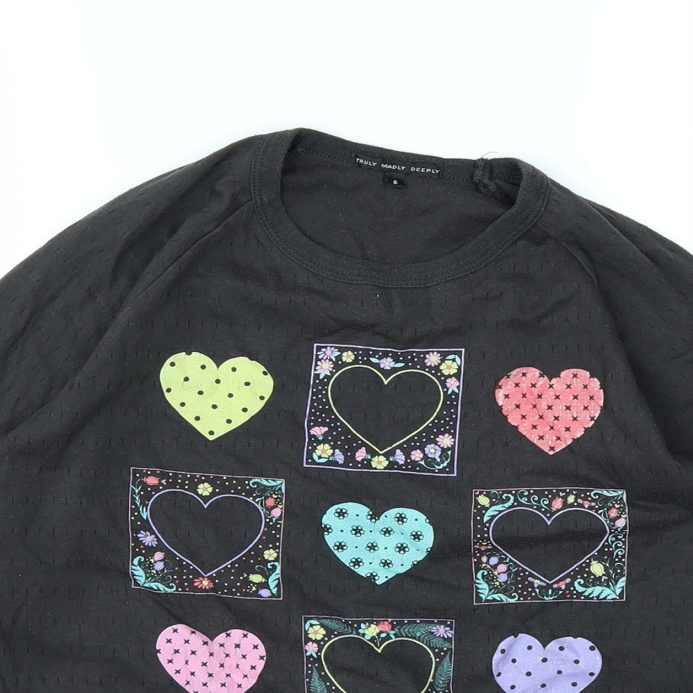 Truly Madly Deeply Womens Black   Basic T-Shirt Size S