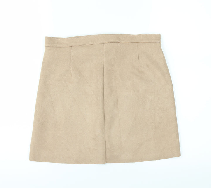 Preworn Womens Beige A-Line Skirt Size S