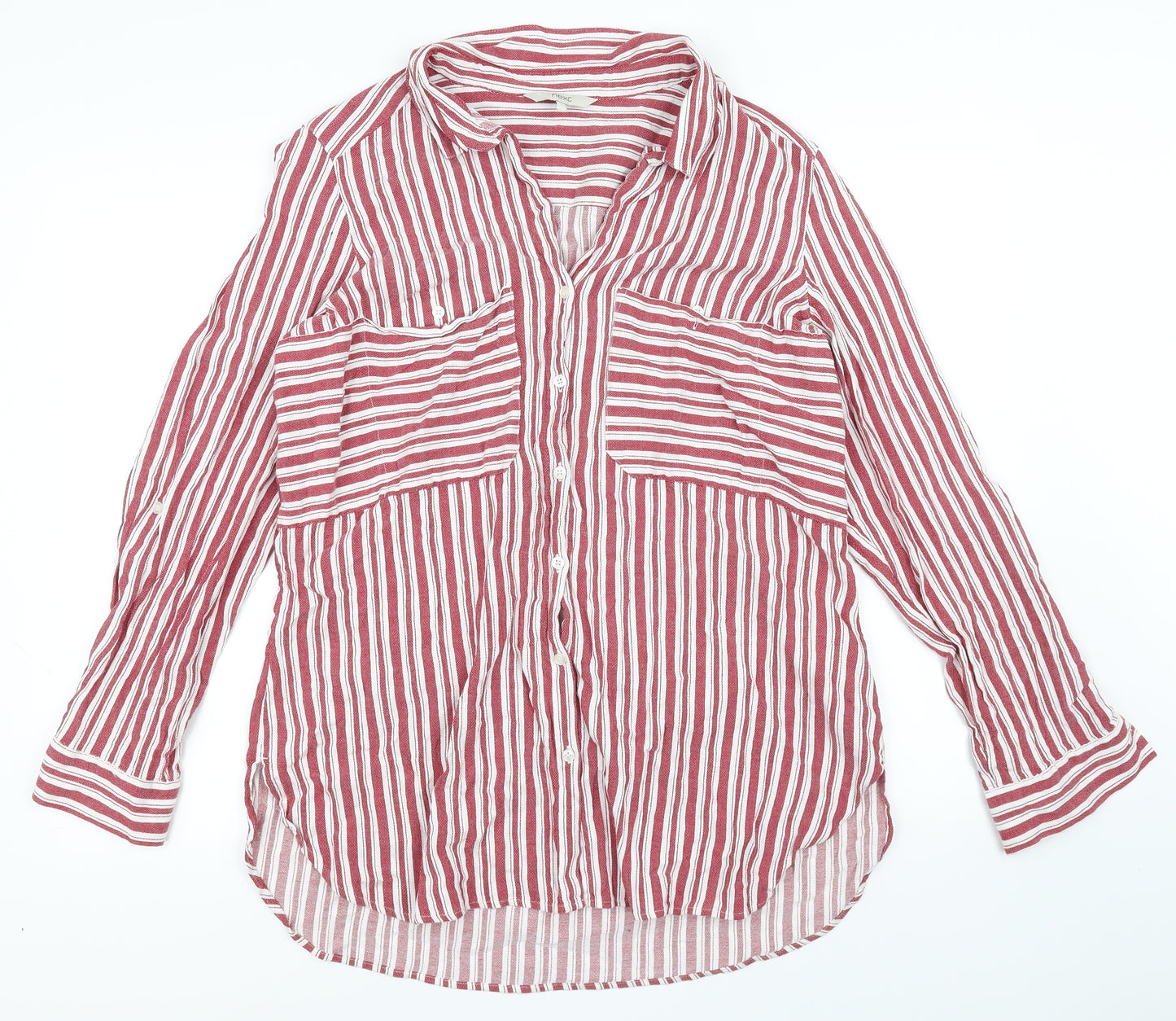NEXT Womens Red Striped  Basic Button-Up Size 20