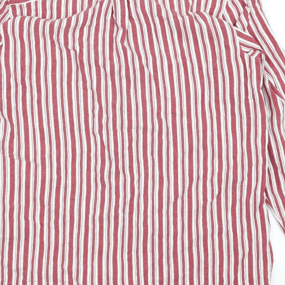 NEXT Womens Red Striped  Basic Button-Up Size 20