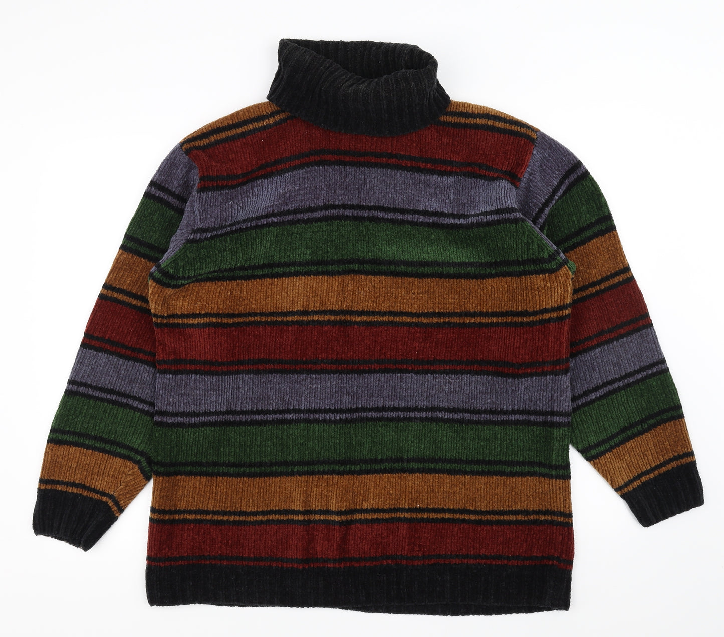 Liz wear Womens Black Striped  Pullover Jumper Size M