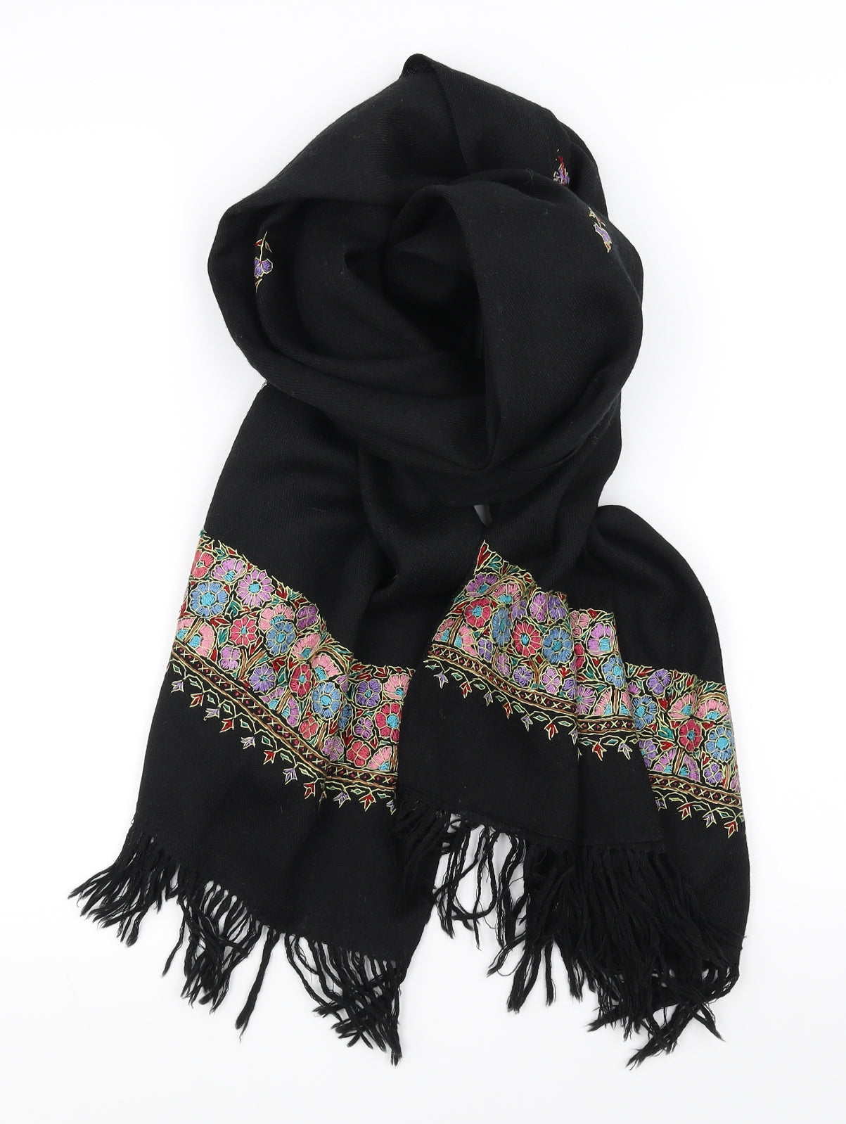preworn' Womens Black Floral   Scarf