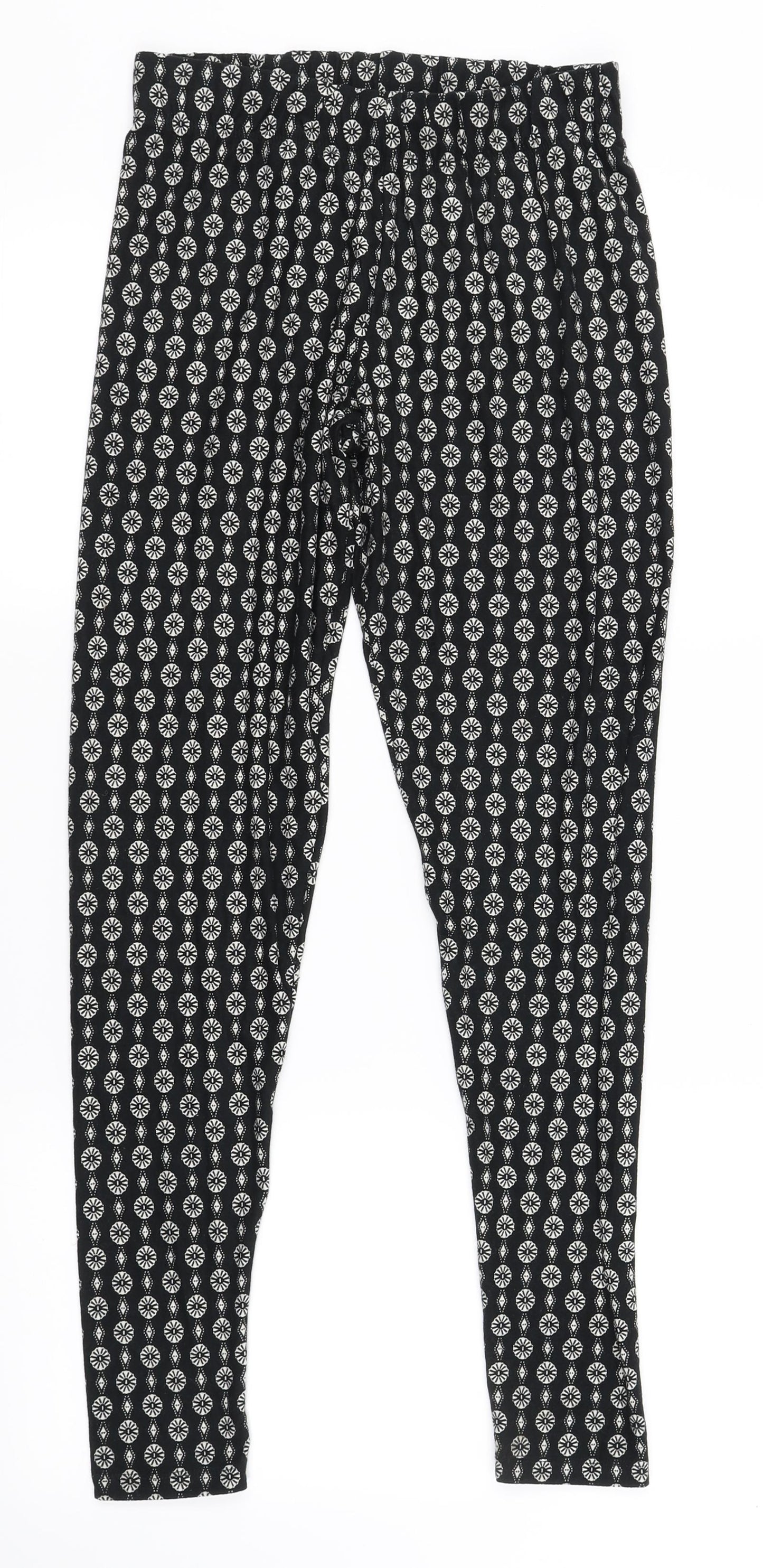Atmosphere Womens Black Geometric  Cropped Leggings Size 10