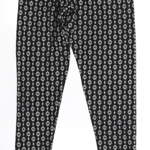 Atmosphere Womens Black Geometric  Cropped Leggings Size 10