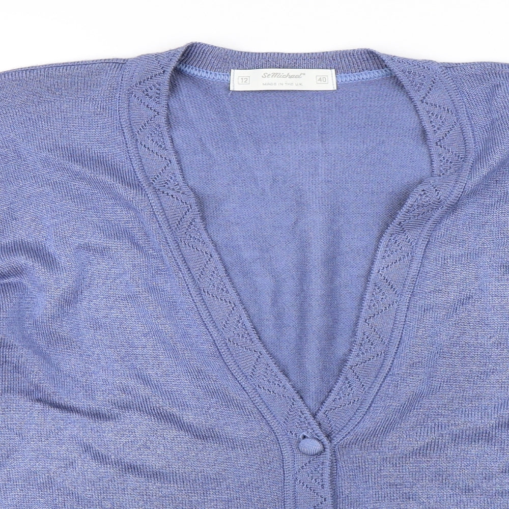 St Michael  Womens Blue   Cardigan Jumper Size 12