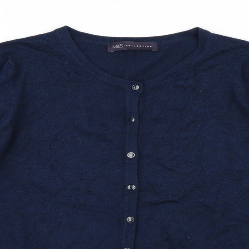 Marks and Spencer Womens Blue   Cardigan Jumper Size 14