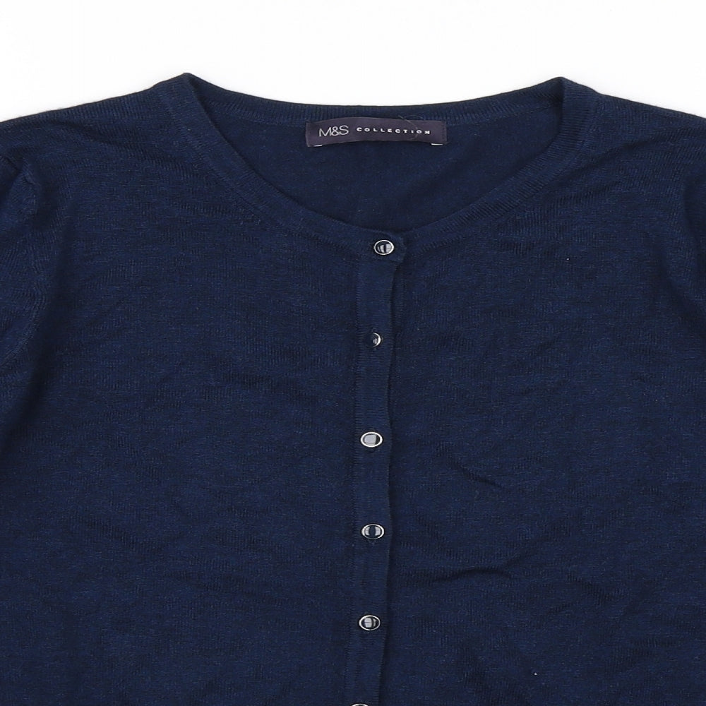 Marks and Spencer Womens Blue   Cardigan Jumper Size 14