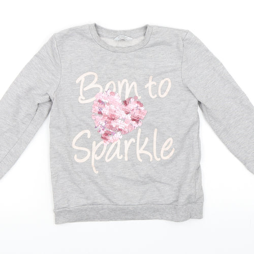 Primark Girls Grey   Pullover Sweatshirt Size 6-7 Years