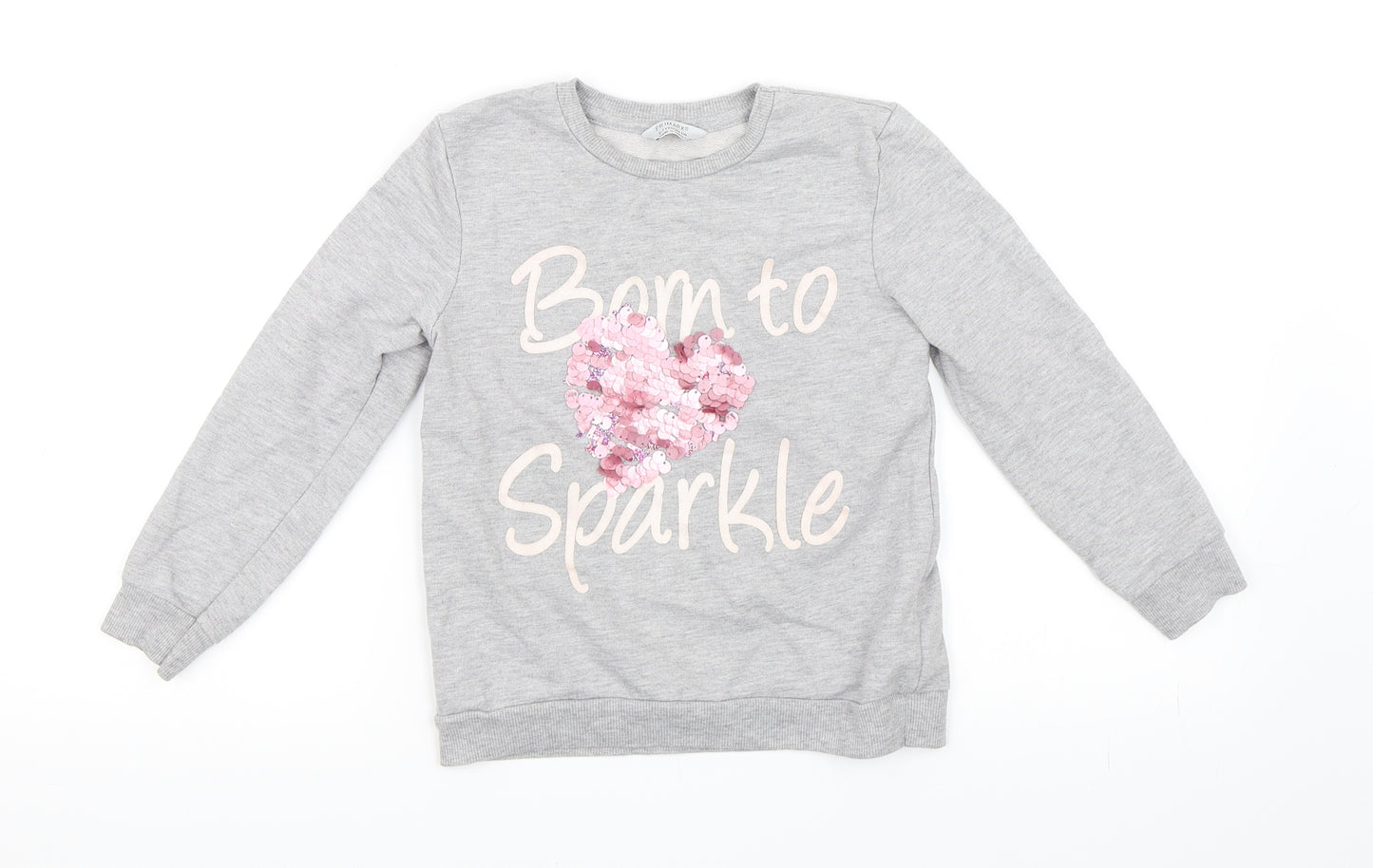Primark Girls Grey   Pullover Sweatshirt Size 6-7 Years