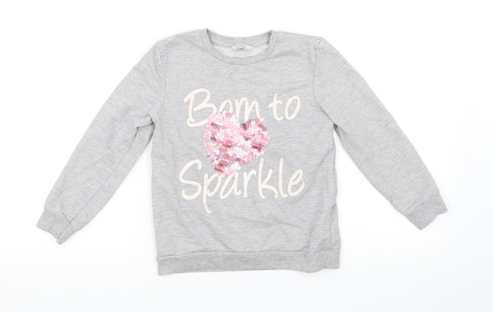 Primark Girls Grey   Pullover Sweatshirt Size 6-7 Years