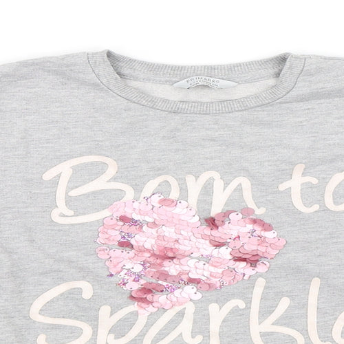 Primark Girls Grey   Pullover Sweatshirt Size 6-7 Years