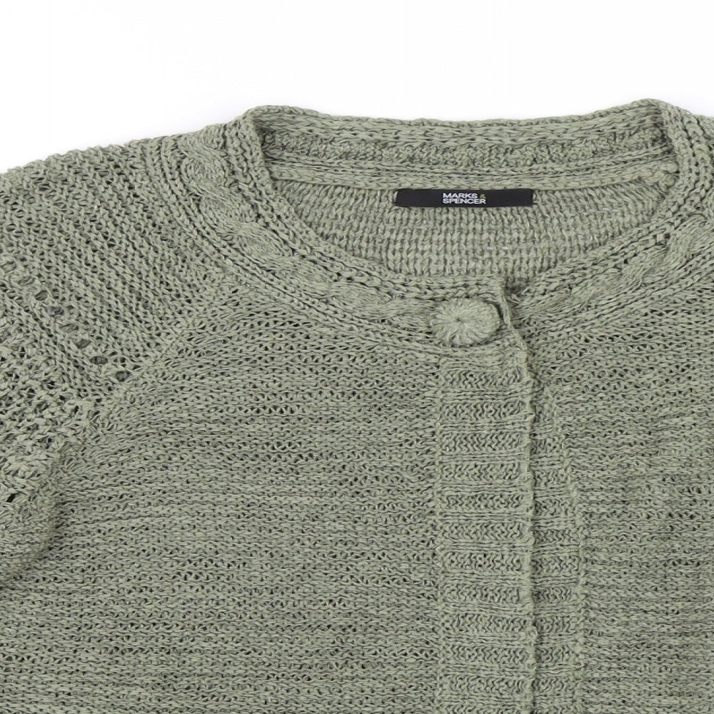 Marks and Spencer Womens Green   Cardigan Jumper Size 12
