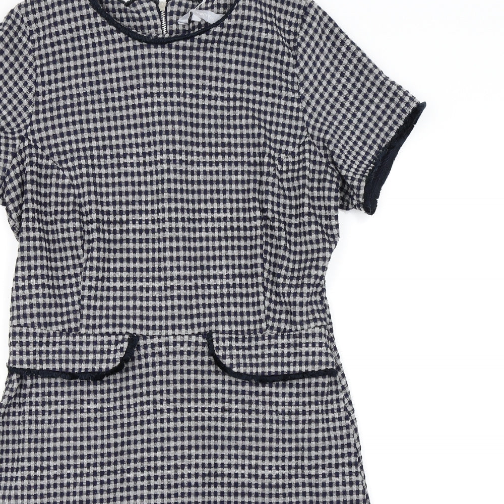 Red Herring Womens Blue Houndstooth  Pencil Dress  Size 12