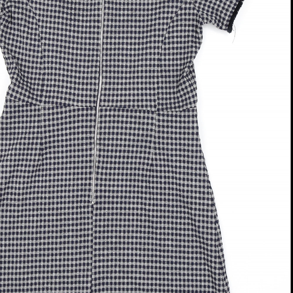Red Herring Womens Blue Houndstooth  Pencil Dress  Size 12