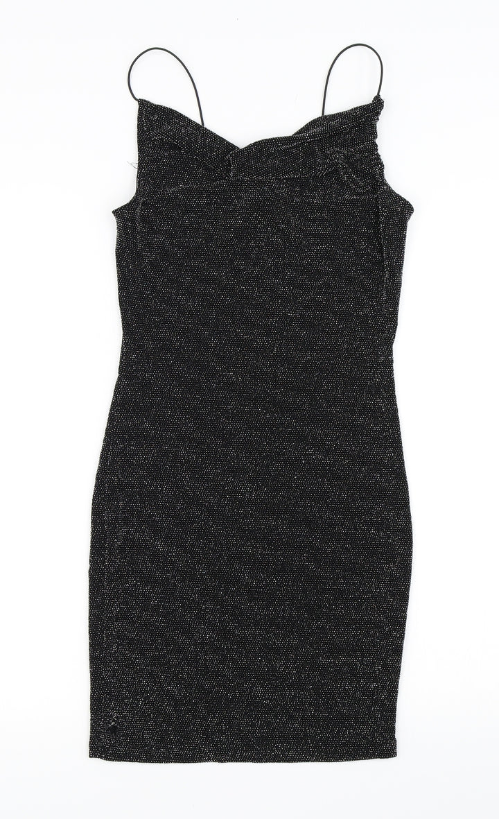 H&M Womens Black Bodycon Size 6 - Glitery