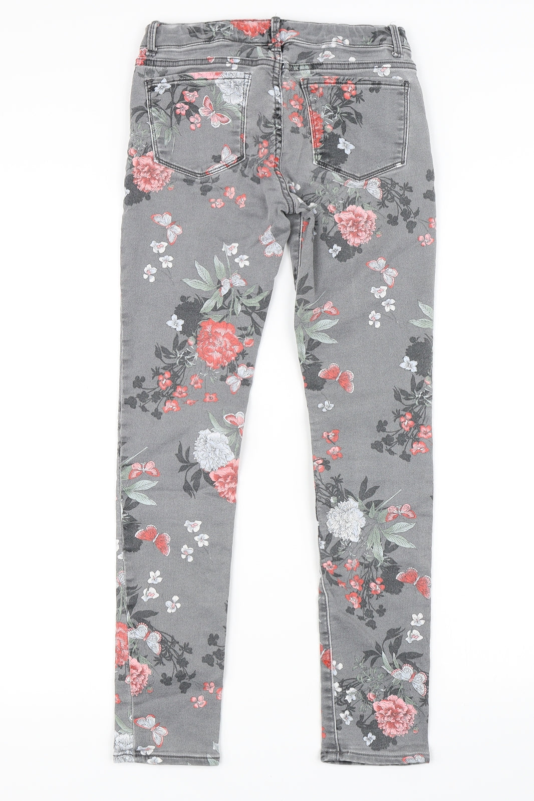Gap Girls Grey Floral  Skinny Jeans Size 12 Years