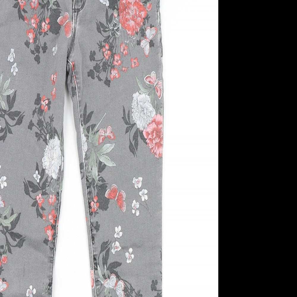 Gap Girls Grey Floral  Skinny Jeans Size 12 Years