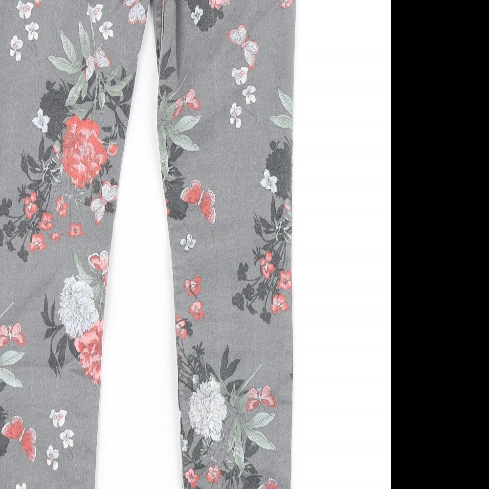 Gap Girls Grey Floral  Skinny Jeans Size 12 Years