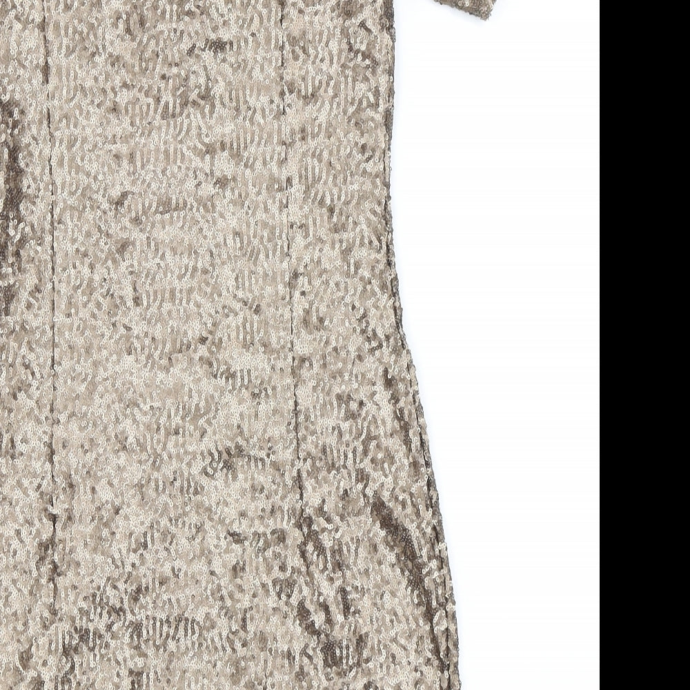 Newlook Womens Gold   Bodycon  Size 6  - All sequins