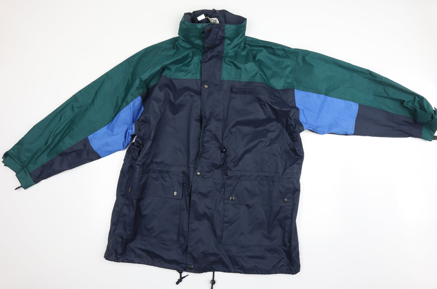 premier man Mens Blue Geometric  Overcoat Jacket Size L