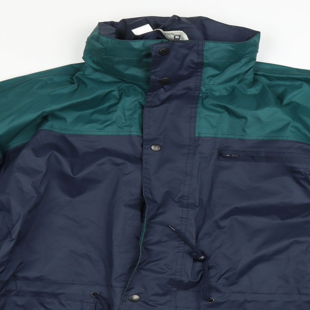 premier man Mens Blue Geometric  Overcoat Jacket Size L