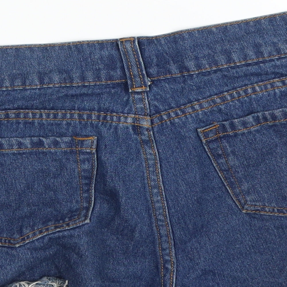 PRETTYLITTLETHING Womens Blue   Cut-Off Shorts Size 6