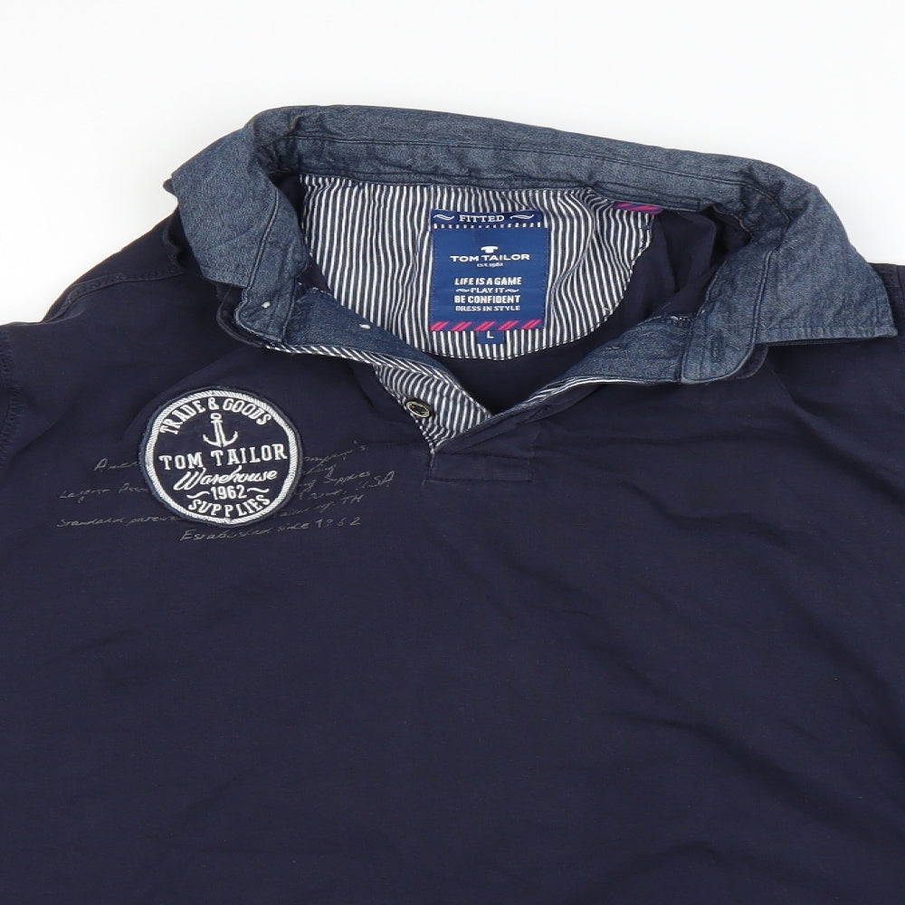 TOM TAILOR Mens Blue    T-Shirt Size M
