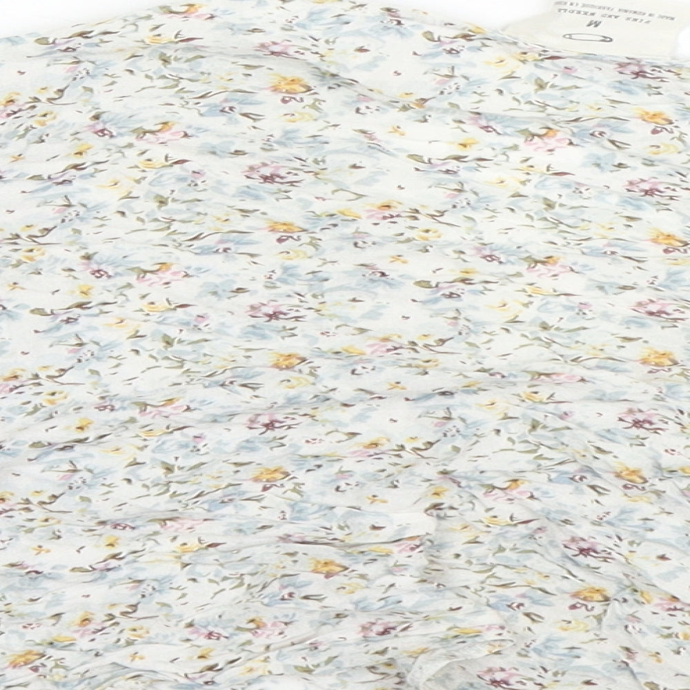 Pins & Needles Womens White Floral  Basic Button-Up Size 8