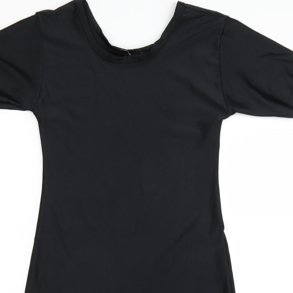 UNI SPORT Womens Black   Bodysuit One-Piece Size 38