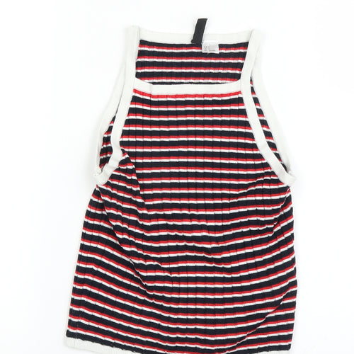 Divided Womens Multicoloured Striped  Basic Tank Size 8