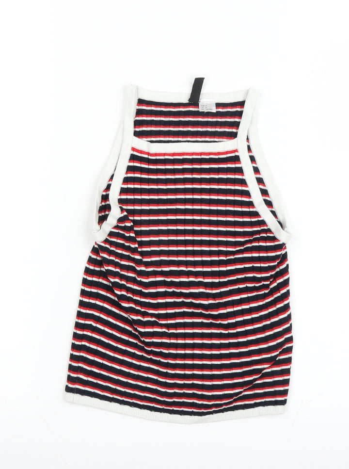 Divided Womens Multicoloured Striped Basic Tank Size 8