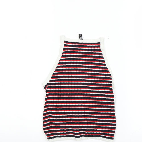 Divided Womens Multicoloured Striped  Basic Tank Size 8