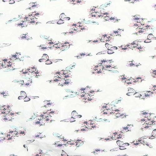 tu  Womens White Floral  Basic Blouse Size 14