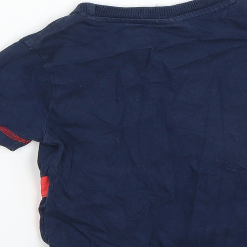 Marvel Comics Boys Blue Houndstooth  Basic T-Shirt Size 18-24 Months