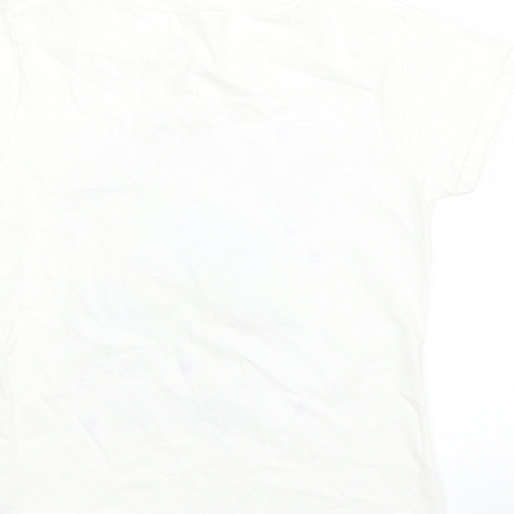 Preworn Girls White   Basic T-Shirt Size 9-10 Years