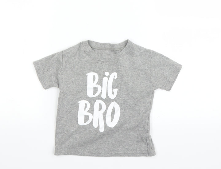 Preworn Boys Grey Basic T-Shirt Size 2 Years
