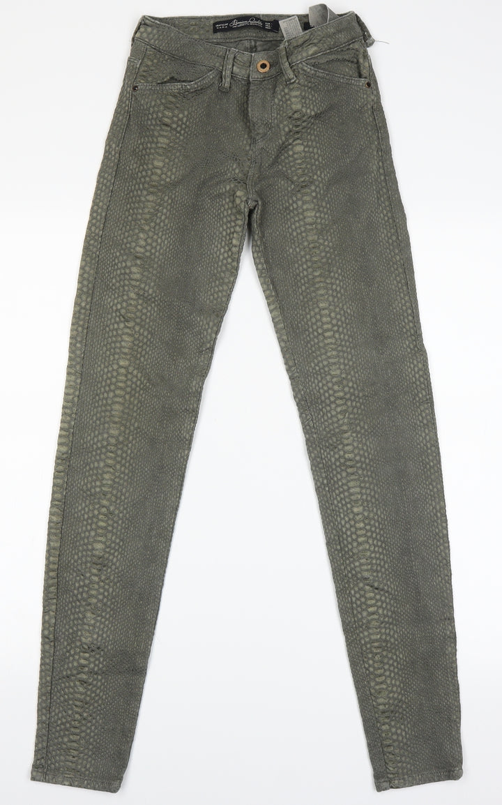 Zara Womens Green Skinny Jeans Size 34