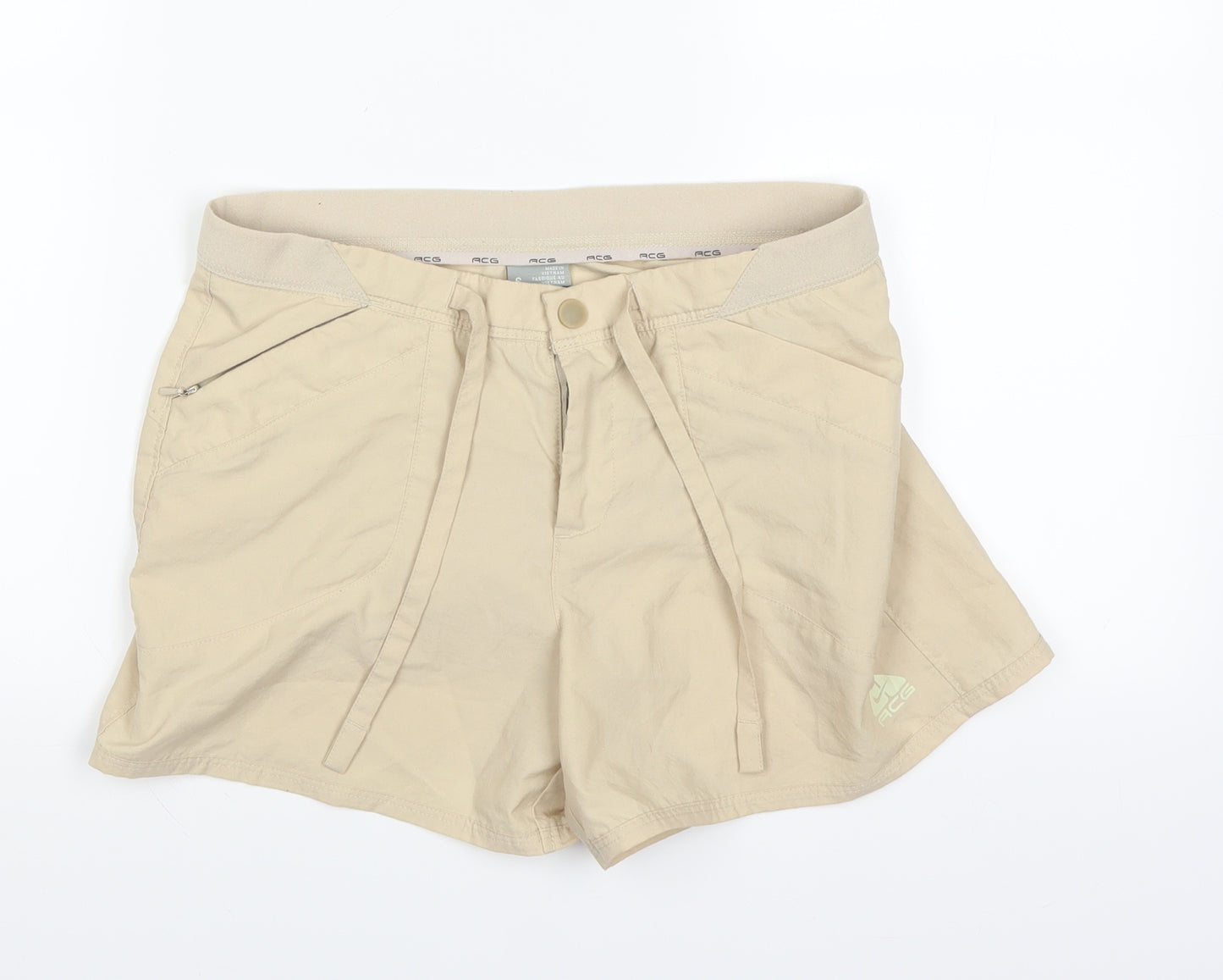 Nike ACG Womens Beige Houndstooth  Hot Pants Shorts Size 10