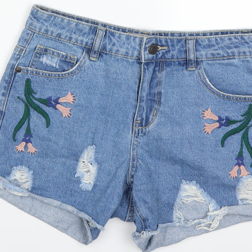 VERO MODA Womens Blue   Cut-Off Shorts Size 8