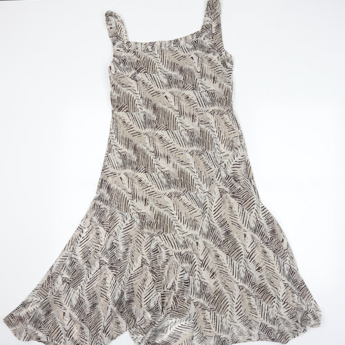 Peruna Womens Beige Animal Print  A-Line  Size 14