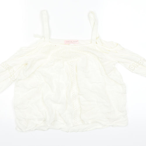 ZOE ROSE Womens Beige   Basic Blouse Size 8