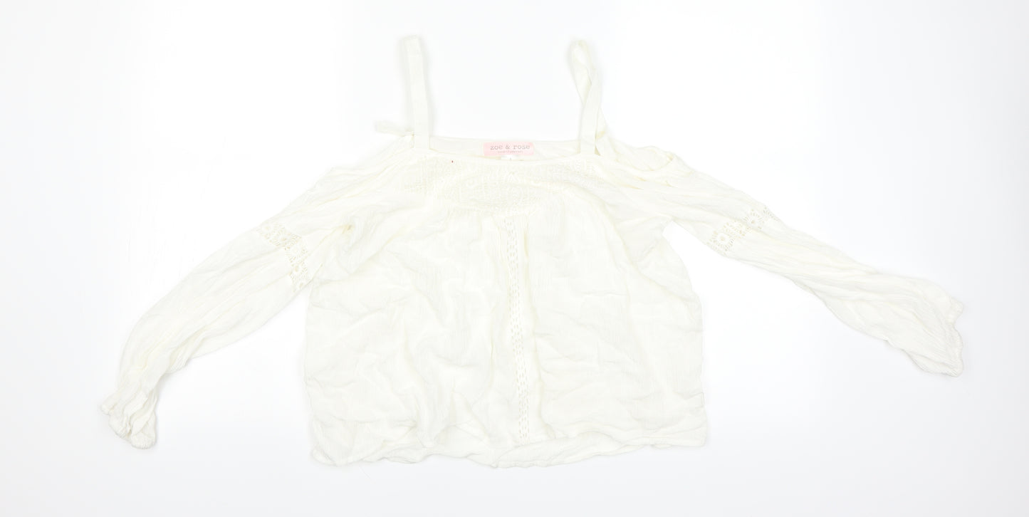 ZOE ROSE Womens Beige   Basic Blouse Size 8