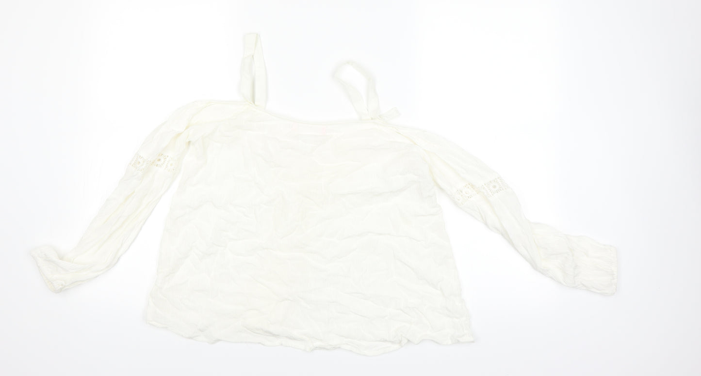 ZOE ROSE Womens Beige   Basic Blouse Size 8